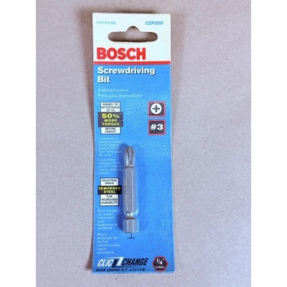 Bosch CCP3201 #3 Phillips Screwdriver Power Bit 2" 1/4" Hex Shank NOS